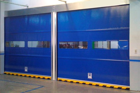 industrial enrollable PVC header - Puerta industrial enrollable de PVC
