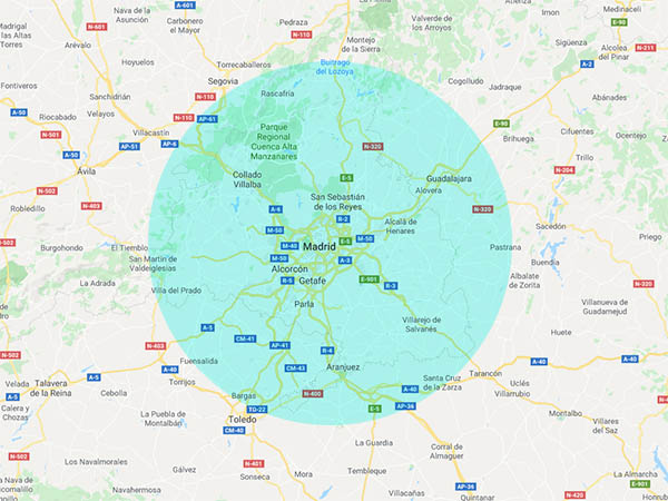 plano madrid guadalajara - Mantenimiento de puertas de garaje